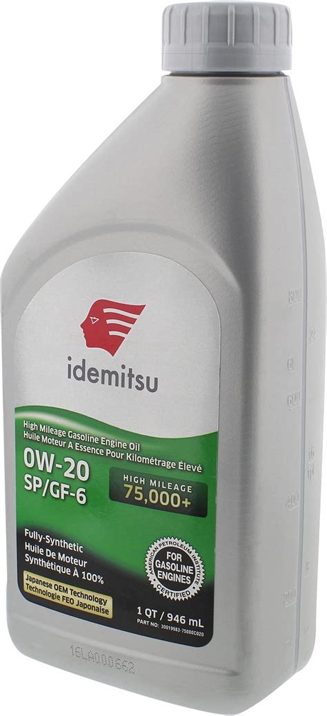 Amazon.com: Idemitsu 0W-20 Full Synthetic Oil - 5 Quart IFG3 0W20 SP/GF ...