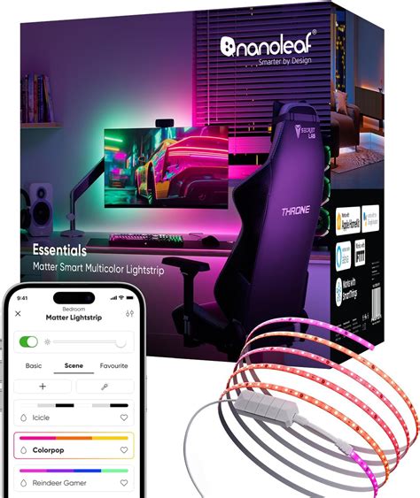 Nanoleaf LED Smart Lightstrip, Matter Bluetooth & WiFi Light Strip, 16 ...