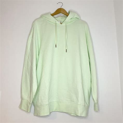 H&M oversized light green hoodie, in great... - Depop