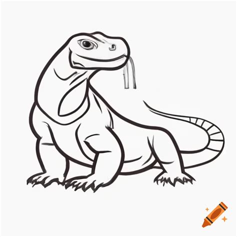 Sketch of a komodo dragon with wings on Craiyon