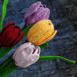 Buy Crochet Tulip Pattern Long Stem Tulips Home Decor Bridal Online in ...