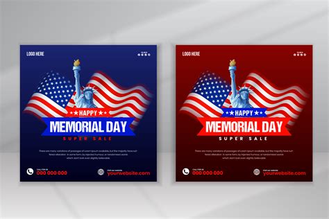 Celebrate Memorial Day Post Design Graphic by VMSIT · Creative Fabrica