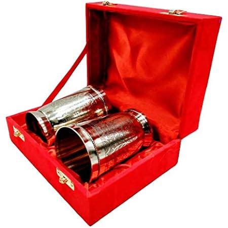 Buy Inpala Metals Brass Glass Etching Design, 330 ml Each, Set of 6 ...