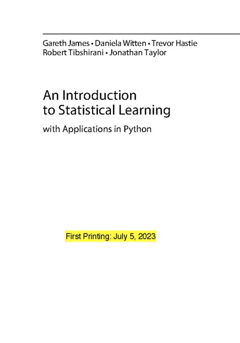 ISL Python-1-77: Statistical Learning with Python Applications - Studocu