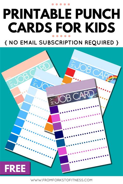 10 Punch Card Template