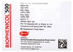 Biophenicol 500 MG | Order Biophenicol 500 MG Capsule Online at Truemeds