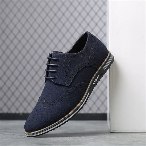 Men's Orange Brogue Oxfords - Comfort Sport Sole Leather Shoes for ...