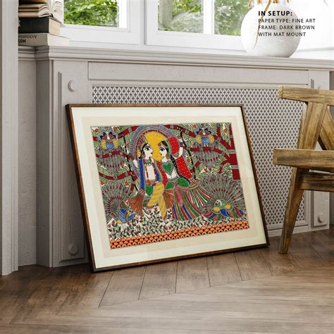 Madhubani Radha Krishna Swing Art: Buy Madhubani Paintings & Art Prints ...
