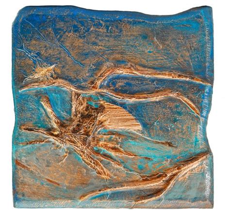 "Roots And Pathway 1": Blue Mixed_Media (9x9) by Ami Patel | ArtZolo.com