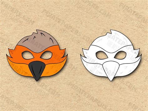 Bird Masks Printable Color + Coloring, Paper DIY for Kids and Adults ...