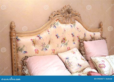 Vintage bed and pillows stock image. Image of slumber - 4783357