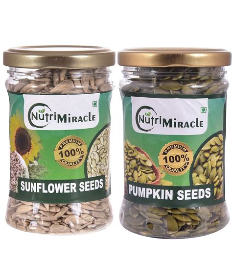 NUTRI MIRACLE Fresh Sunflower Seeds And Pumpkin Seeds Combo-150gm Each ...