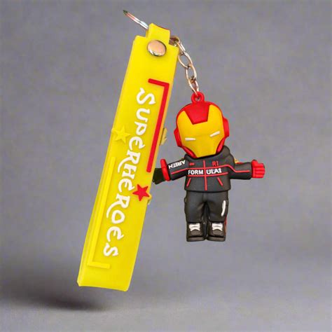 Iron Man Keychain - PVC Rubber Keychain with Strap for Fans and ...