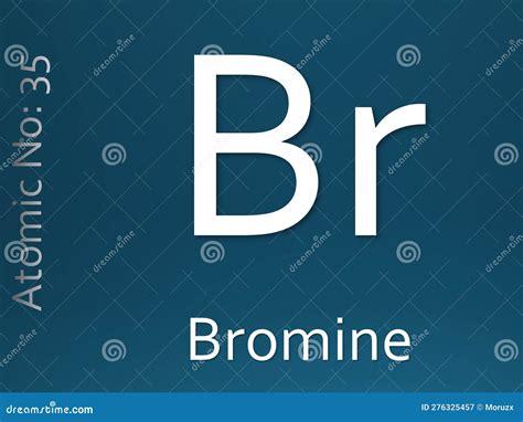 Bromine Chemical Element Symbol On Blue Gradient Background Royalty ...