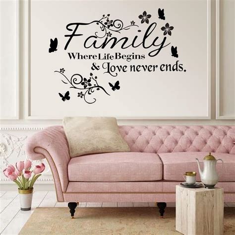 Decals Design 'Family Where Life Begins' Wall Sticker (PVC Vinyl, 60 cm ...