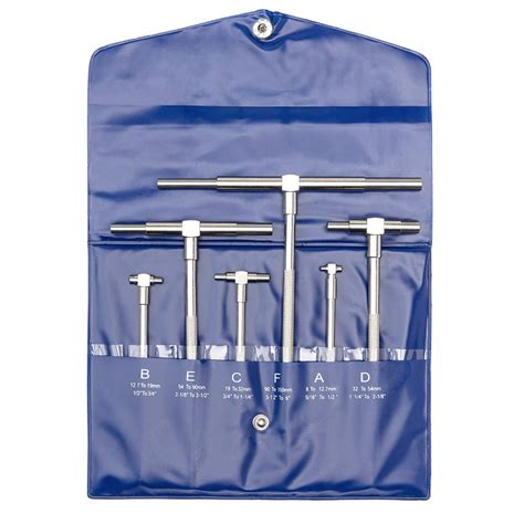 Beslands 6 Pc Telescoping Gage Set, 5/16" - 6" Range, T-Bore Hole ...