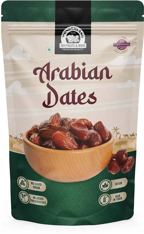 WONDERLAND Foods Premium Arabian Dates 250g | Soft And Chewy Texture ...