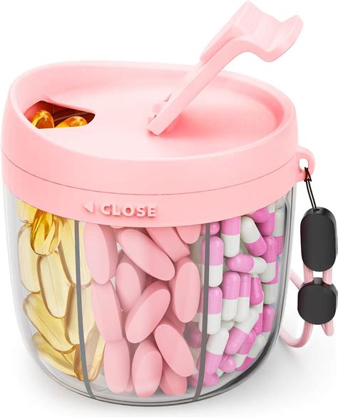Amazon.com: Cute Pill Dispenser with 7 Large Compartments, Portable ...