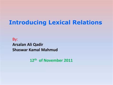 Image result for Lexical Relations