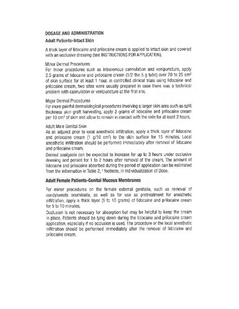 Rhodes Pharmaceuticals Lidocaine and Prilocaine Cream