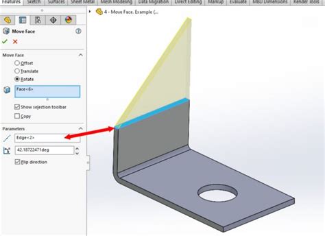 SolidWorks Move Face Command 的图像结果