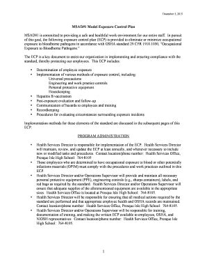 Fillable Online sad1 MSAD#1 Model Exposure Control Plan - sad1 Fax ...