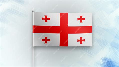 Premium Photo | Georgia 3D render flag on a blue texture background