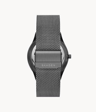 SKAGEN Holst Three-Hand Date Charcoal Stainless Steel Mesh Watch SKW68
