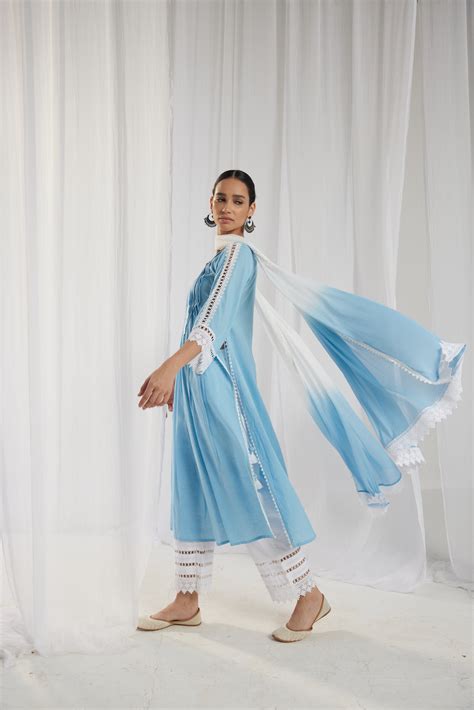 Iris Blue Dupatta – Roze