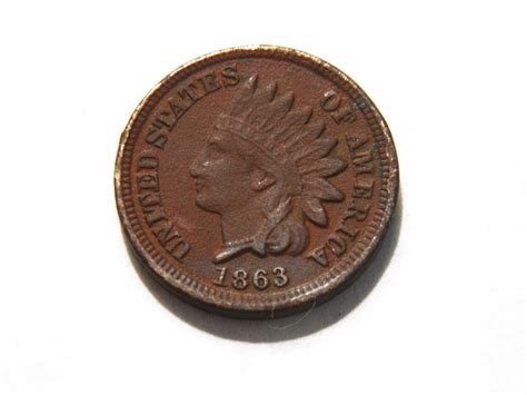 1863 Copper Nickel Indian Head Cent - For Sale, Buy Now Online - Item ...