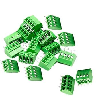 (15pcs)2.54mm Pitch 4-Pin PCB Screw Terminal Block Connector, Rated ...
