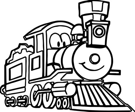 Cute Cartoon Train Coloring Page | Wecoloringpage.com