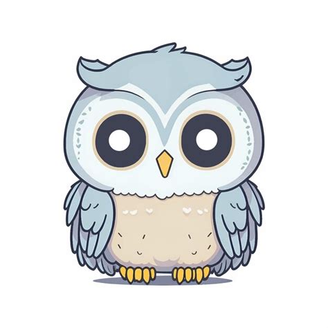 Cute owl kawaii animal cartoon character | Premium AI-generated vector
