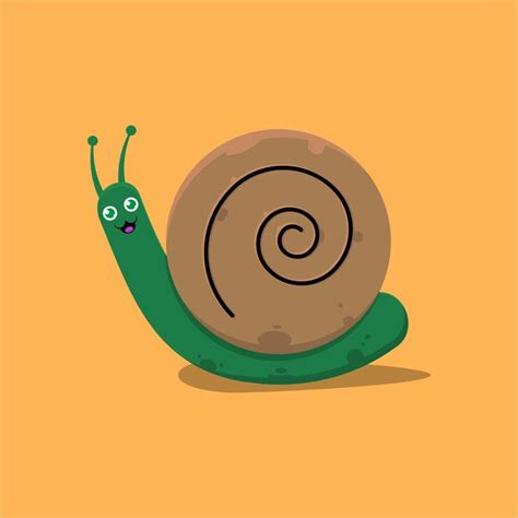 Illustration vectorielle d'un escargot avec une coquille brune ...