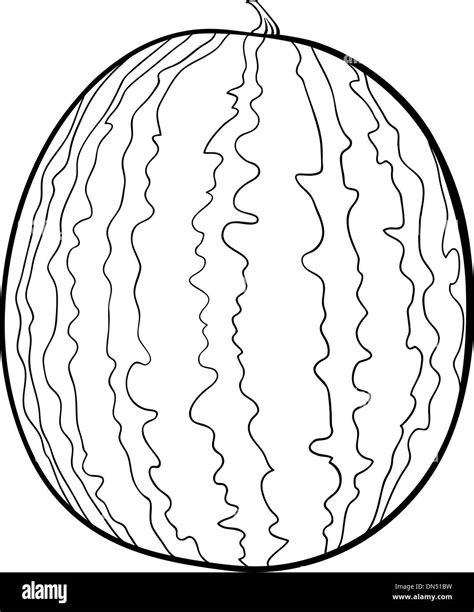 Watermelon Coloring Template