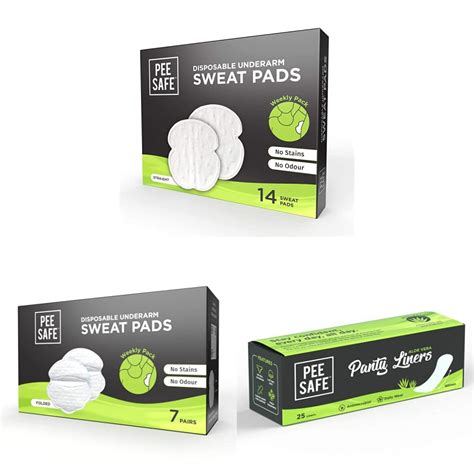 Pee Safe Disposable Underarm Sweat Pads - Straight &Pee Safe Disposable ...