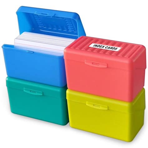 Plastic Flashcard Storage 2 Pack 4x6 Index Card Storage Boxes - Plastic ...