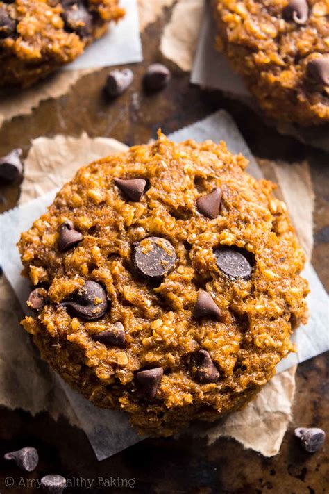 Healthy Pumpkin Chocolate Chip Oatmeal Cookies (With Video!) | Amy's ...