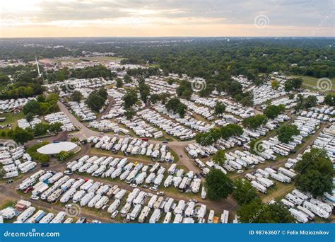 Iowa State Fair RV Parking Lot Stock Image - Image of destination ...