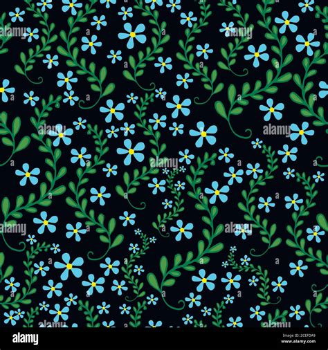 Dark Blue Green Flowers