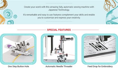 Usha Janome Automatic Stitch Magic Sewing Machine with 57 Stitch ...