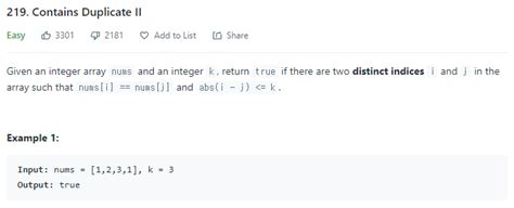 Image result for Contains Duplicate II Program