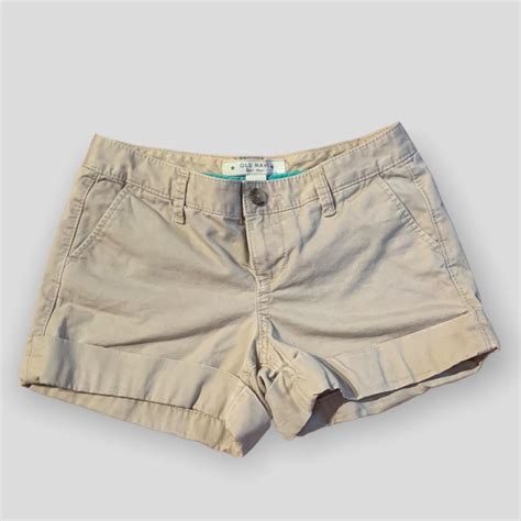 Low rise khaki short shorts from old navy cuffed... - Depop