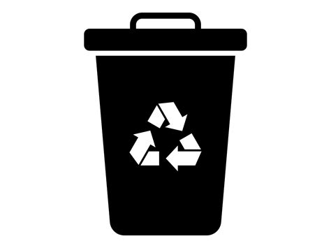Recycle Bin Icon Black