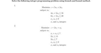 Image result for Integer Programming Problem Branch and Bound Examples