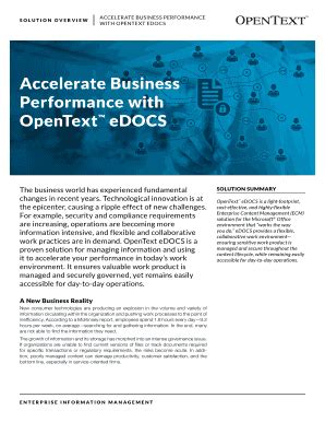 Fillable Online OpenText eDocs Solution Overview Update to Reflect EP1 ...