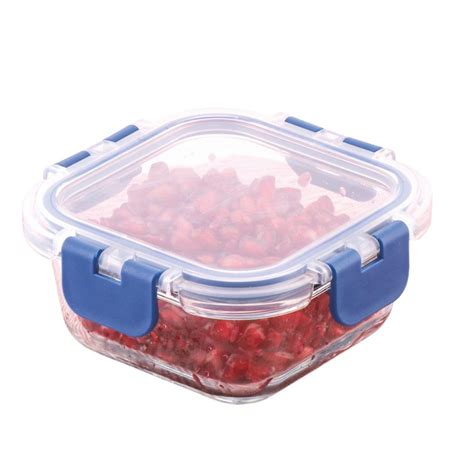 Buy ATTRO Glassox Borosilicate Square Glass Lunch Box with PP Snap Lock ...