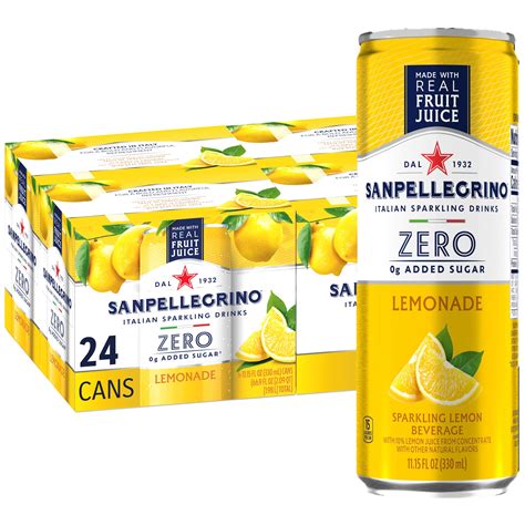 Sanpellegrino Italian Sparkling Drink, Zero Sugar, Limonata, Lemonade ...