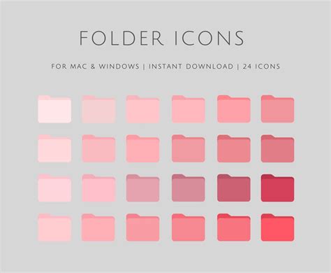 Pink Desktop Folder Icons: Minimal Mac & Windows (digital Download) - Etsy