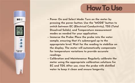 HM Digital HMDCOM100 Waterproof EC/TDS And Amp Temperature Combo Meter ...